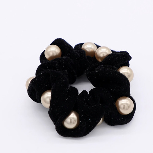 巴黎王妃发圈丝绒钉珠丸子头