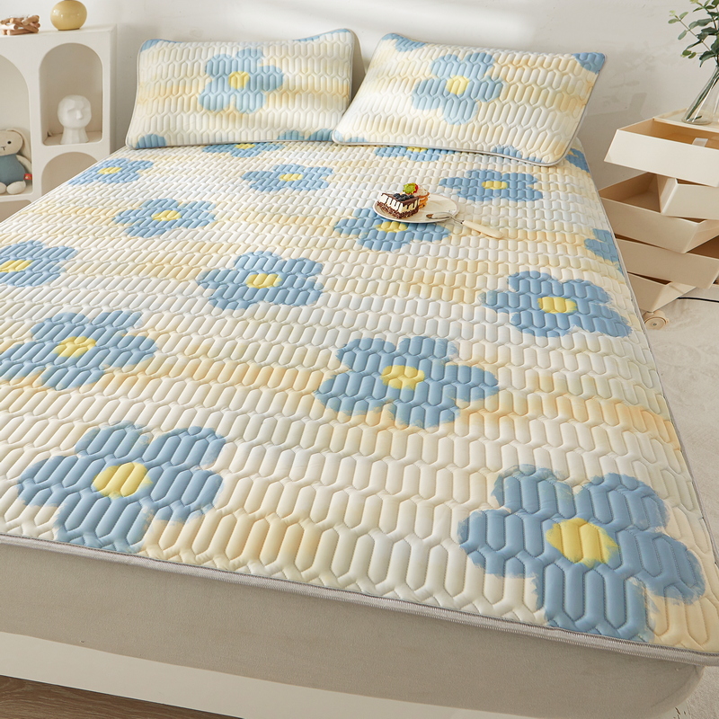 乳胶冰丝凉席三件套夏季双人空调软席子可水洗学生宿舍单人床单席