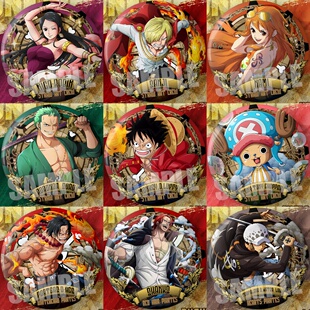 海贼王吧唧路飞索隆艾斯山治乔巴娜美罗宾甚平周边75mm双闪大徽章