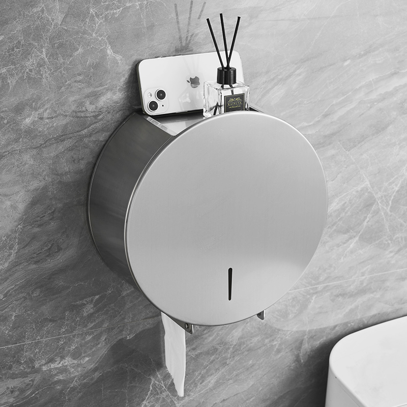 Anmon卫生间不锈钢大卷纸架挂壁式大卷纸盒纸巾架厕所大盘纸巾盒