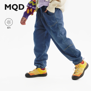 蓄暖 儿童加厚保暖潮酷长裤 MQD童装 25冬新款 子 男童加绒牛仔裤