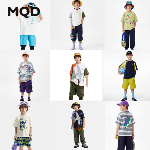 MQD童装儿童夏季吸湿速干T恤套装