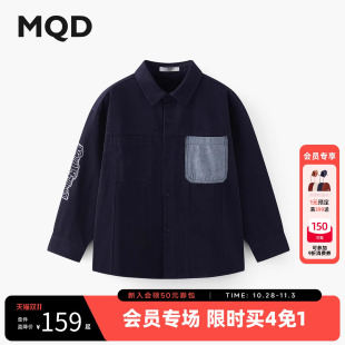 男童中大童长袖 春装 牛仔外套百搭上衣 儿童翻领牛仔衬衫 MQD童装