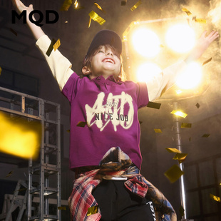 男孩街舞服儿童假两件翻领polo衫 MQD童装 款 t恤春秋季 男童长袖