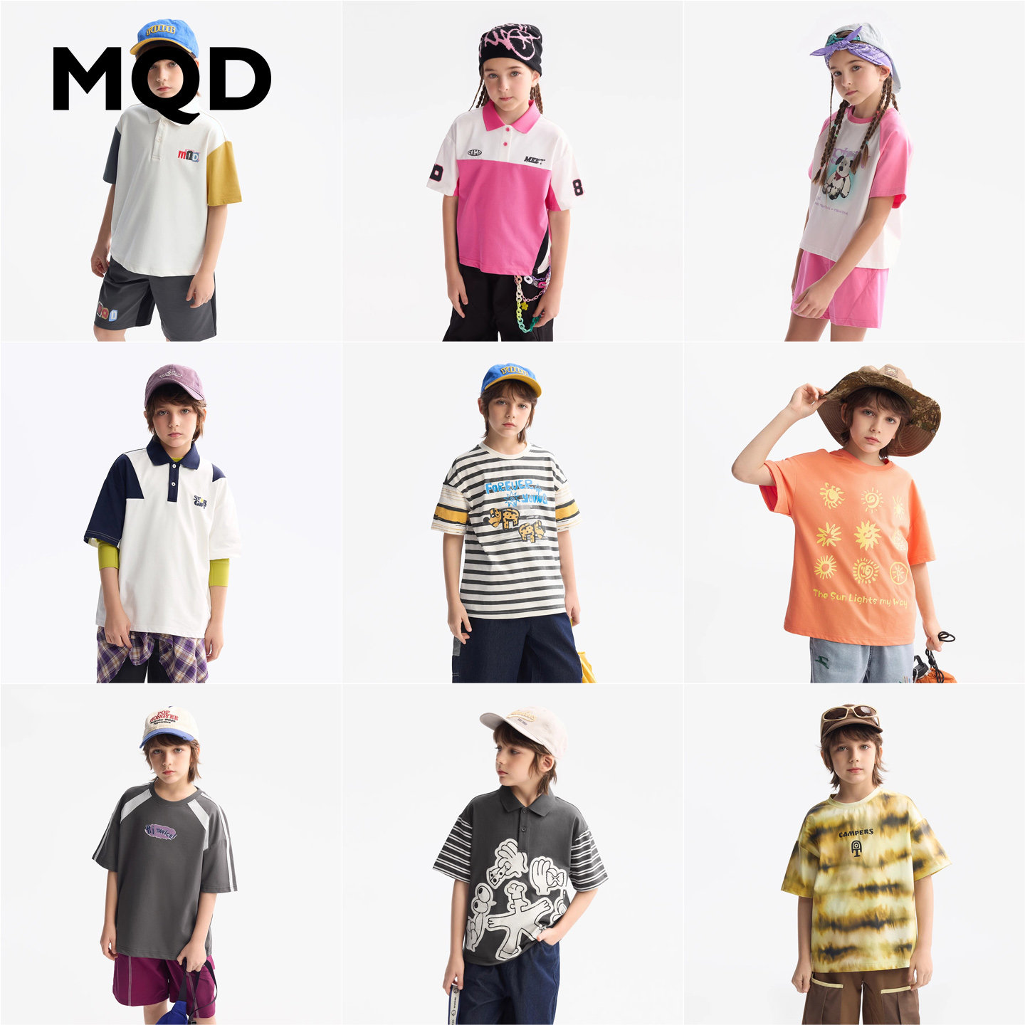 【179任选3件】MQD童装儿童短袖T恤夏季男童女童撞色印花宽松