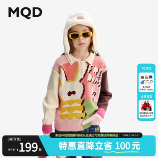 [VIP]MQD童装女童毛衣2025秋冬季新款翻领针织衫中大童毛线衣儿童