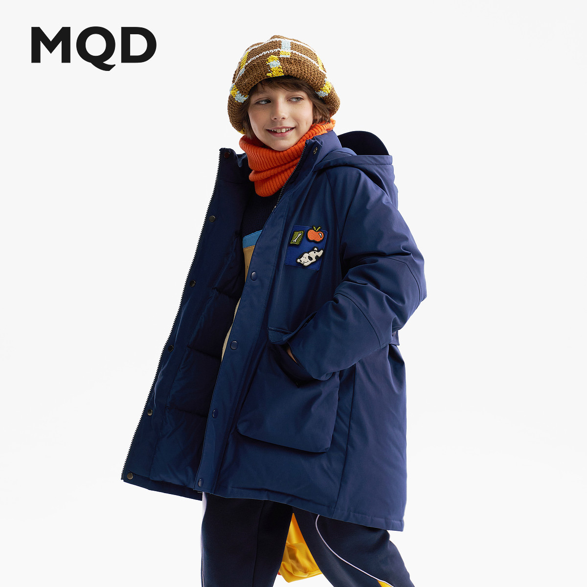 【设计师系列】MQD男童羽绒服2025冬季新款儿童连帽中长款外套