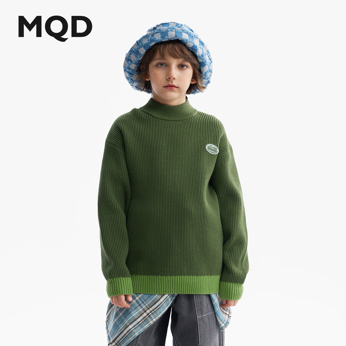 【蓄暖】MQD童装儿童毛衣2025冬季新款男女加厚保暖半高领针织衫