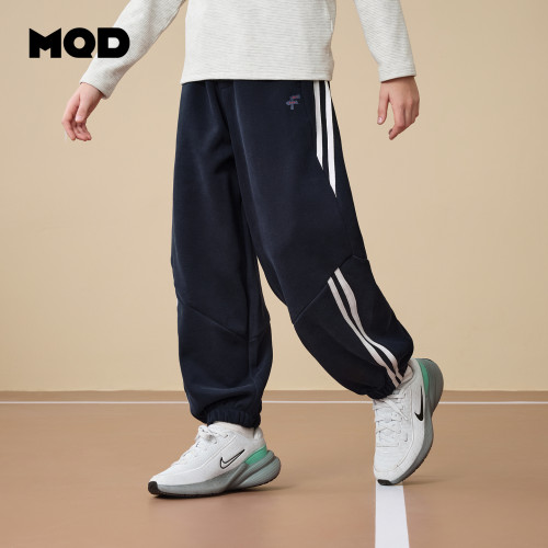 MQD马骑顿童装男童运动裤秋款儿童宽松韩版休闲户外露营条杠卫裤