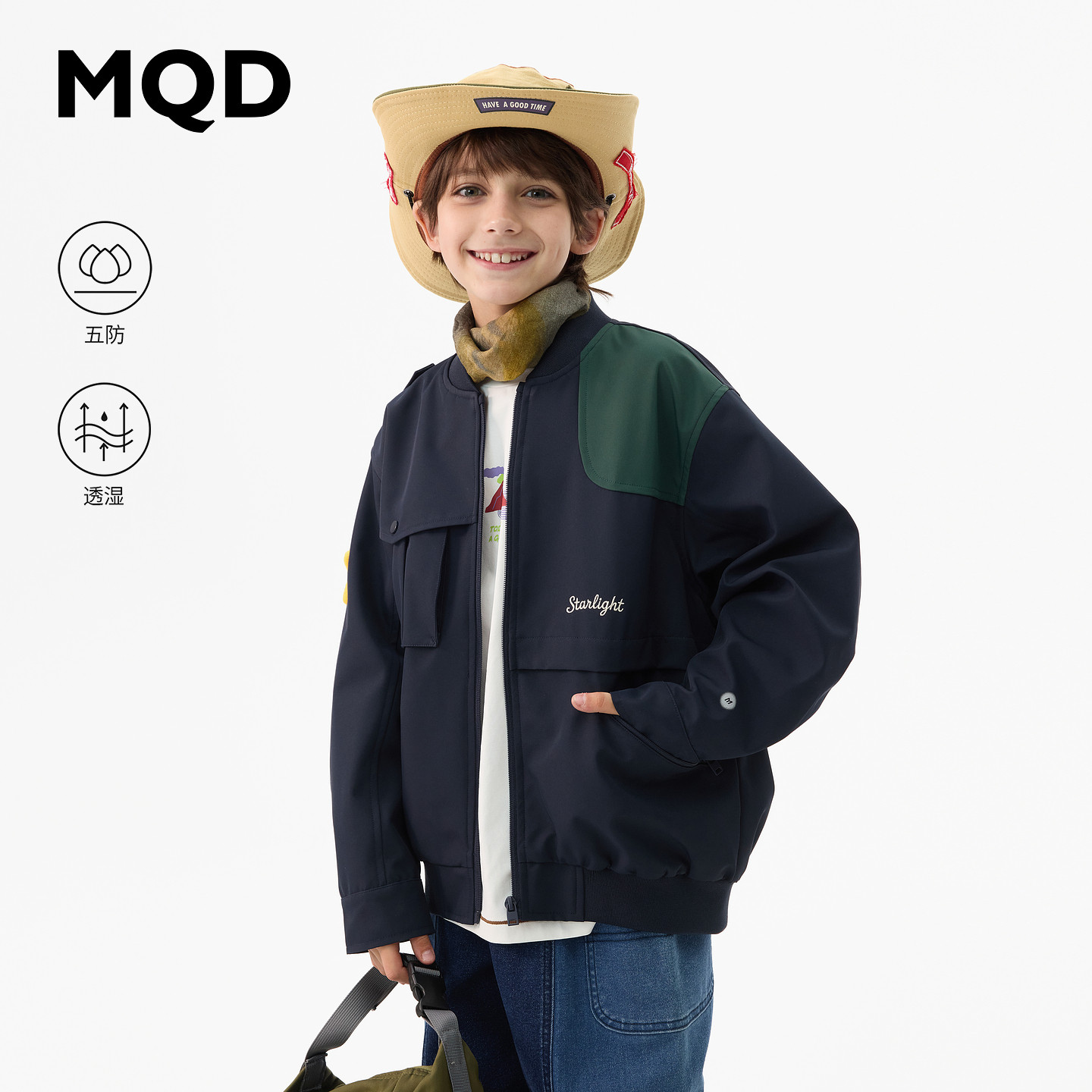 MQD马骑顿男童秋季五防外套图片