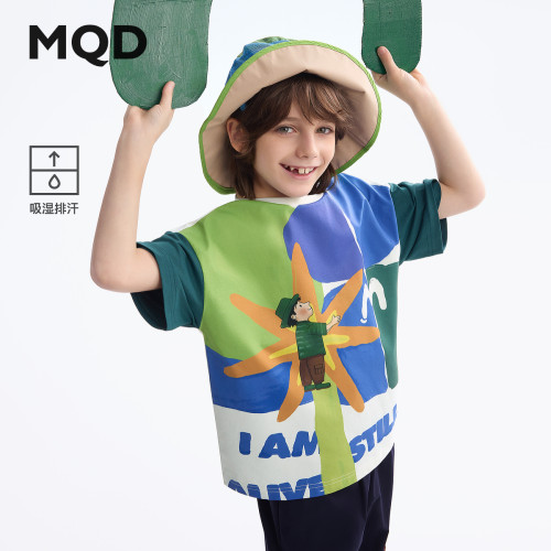 MQD男童夏季吸湿排汗短袖T恤