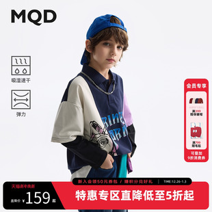 男童polo衫 2025春装 新款 儿童长袖 MQD童装 打底衫 T恤 吸湿速干