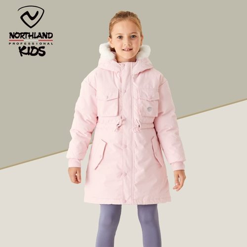 诺诗兰女童羽绒服中长款三防外套