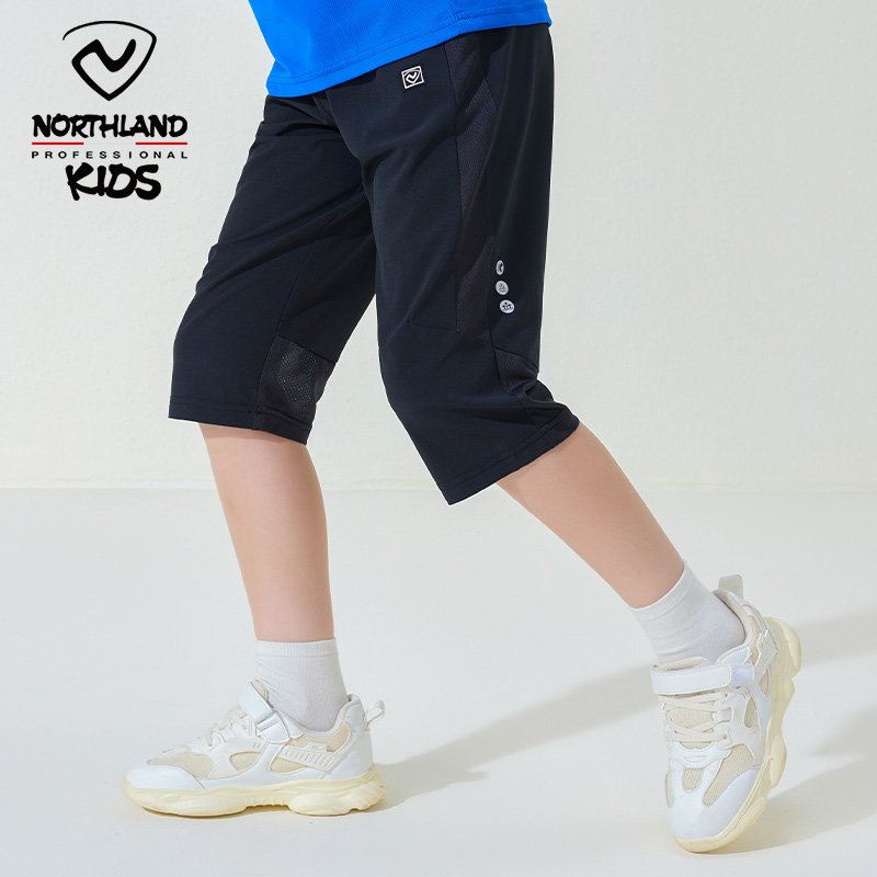 诺诗兰童装凉爽速干七分裤轻薄