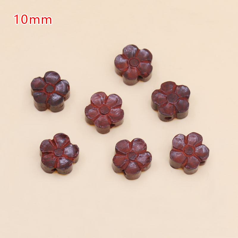 小叶紫檀五瓣花隔珠手工串散珠佛珠手链背云念珠 DIY饰品配件