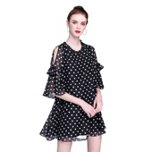 奈昕38341卍卐 蚕丝里衬高定品质料子好 波点休闲妈妈小清新高定装