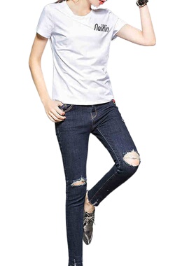 奈昕个性化私人订制126912 女简约气质短袖上装春时髦百搭爱心图