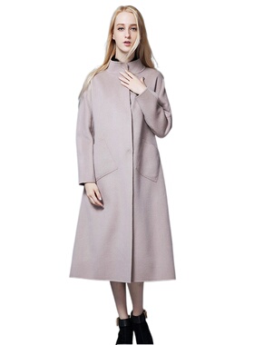 奈昕正品高档货 25233 正品气质女装长袖立领纯色长款毛呢外套潮