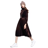 化私人订制 124372 简约a款 奈昕个性 dress中腰长袖 纯色