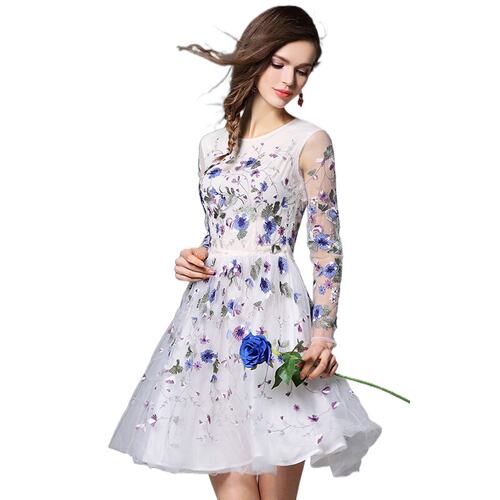 奈昕限量定制 114194 new dress聚会刺绣中腰小清新萌妹子连衣裙