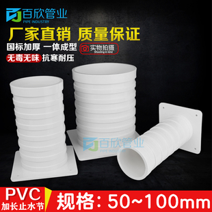 PVC止水節(jié) 加長高厚 防水預(yù)埋套管套筒接頭直通直接排水50 110