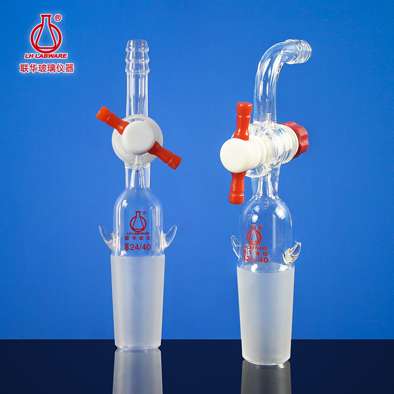90度弯型直型抽气连接头四氟玻璃活塞14/19/24/29 LH-149 LH-150