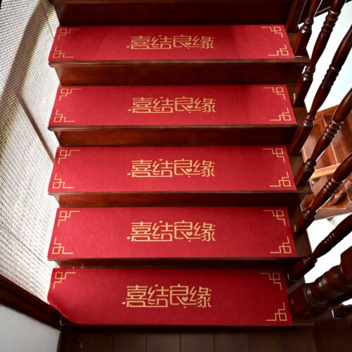 婚礼木楼梯自粘防滑无残留