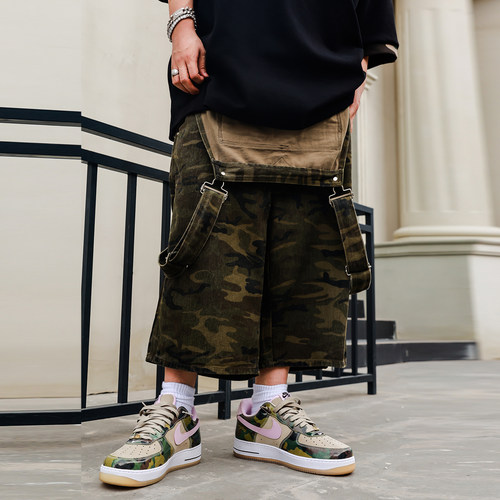 ACUSA90美式工装迷彩背带短裤