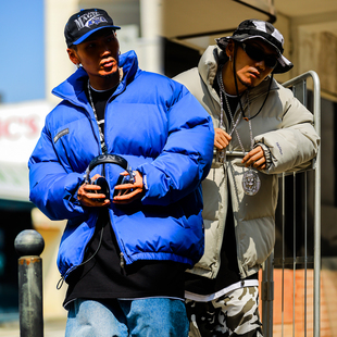 休闲90年代基础款 美式 蓬松重磅手工塞棉面包棉服冬男 JEANS ACUSA