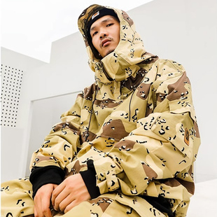 ACUSA魔鬼鱼半拉链冲锋衣外套六沙漠迷彩90s东海岸宽松卫衣套头