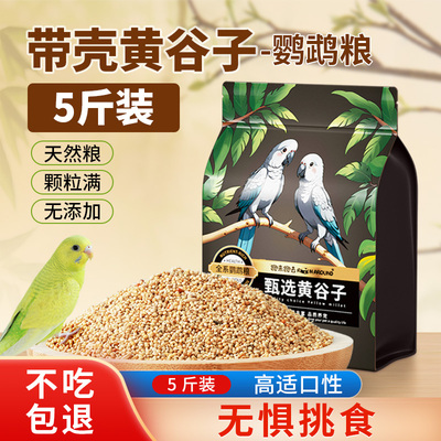 鹦鹉鸟粮饲料黄谷子玄凤虎皮鸟食带壳小米牡丹文鸟干净黄谷子饲料