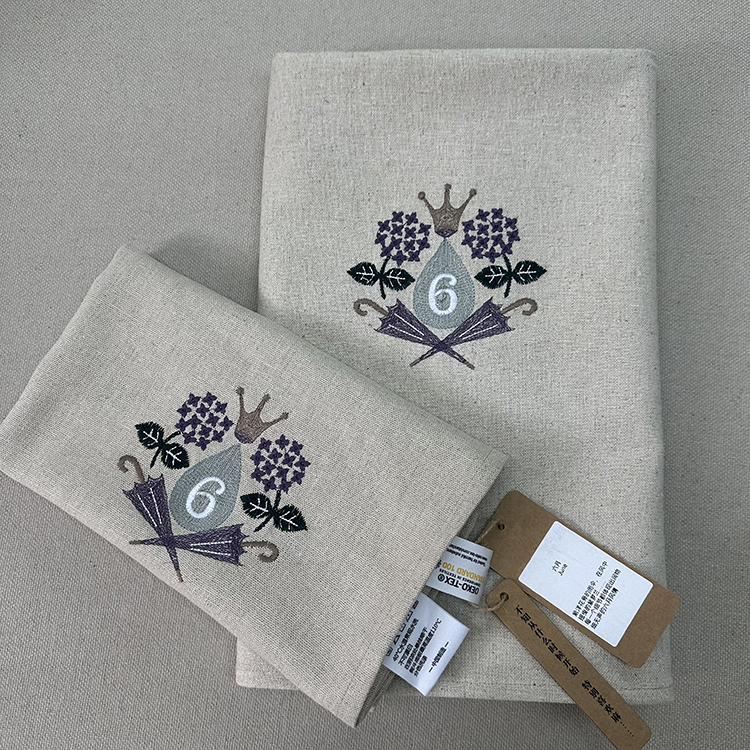 9支加厚雨露汉麻绣花枕巾浴巾