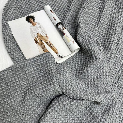 纯棉加厚华夫格毯子蜂巢午休毯