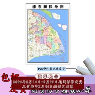 浦东新区地图1.1m上海市行政办公交通信息划分高清贴图新款现货