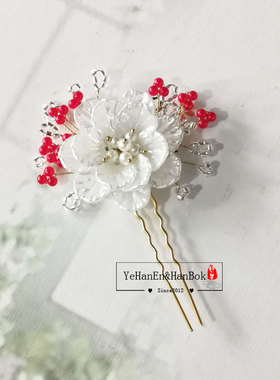 韩国原装进口头饰/新娘婚礼盘头旁叉/装饰头叉/手工发饰/HE-P1069