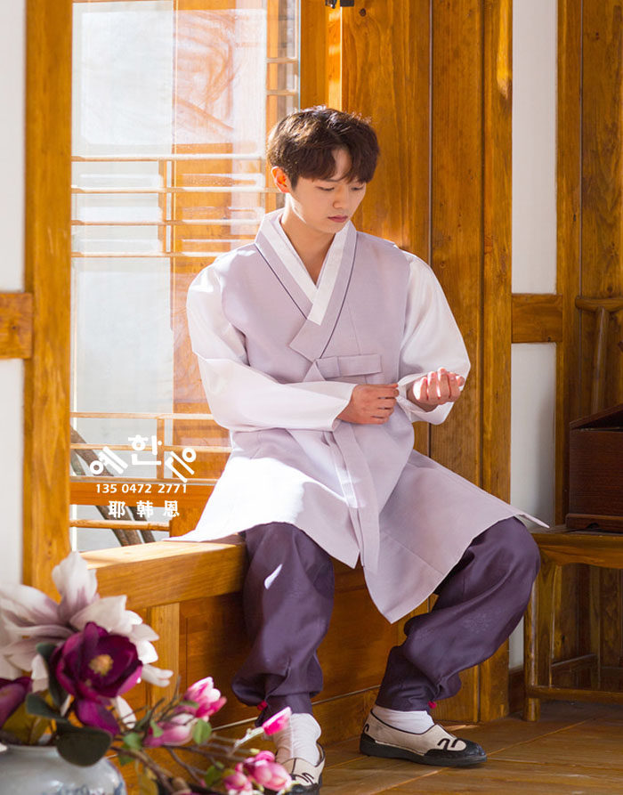 韩国进口韩服面料朝鲜族民族韩服/男士传统韩服/he-ns1188