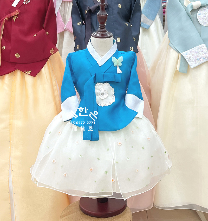 韩国进口韩服女孩高档韩服改良舞台韩服庆典韩服儿童成人款TZ5227