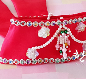 韩国原装进口韩服儿童帽子/一周岁女孩生日帽子/红色/HE-W1005