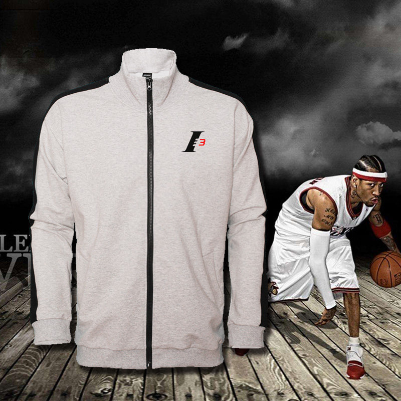 答案艾弗森篮球运动训练大码外套艾佛森宽松透气保暖开衫立领卫衣