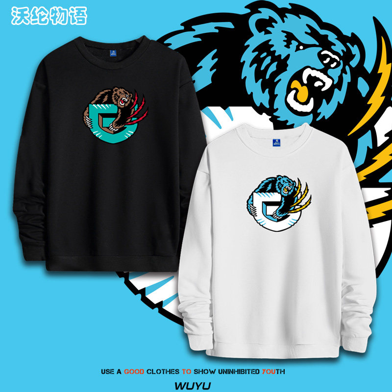 孟菲斯灰熊队出场服运动时尚保暖外套男莫兰特可定制圆领套头卫衣