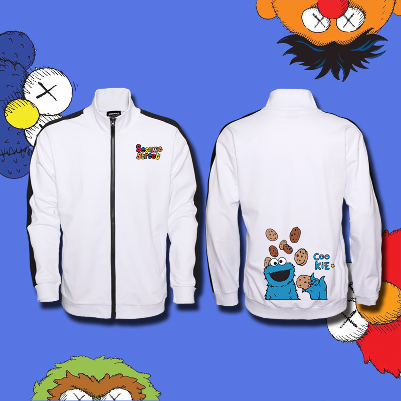 欧美潮牌风芝麻街保暖立领情侣装