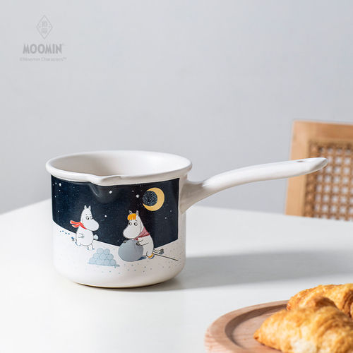 道福Moomin姆明冬雪奶锅1L单人宿舍迷你汤锅宝宝辅食奶锅单柄陶瓷