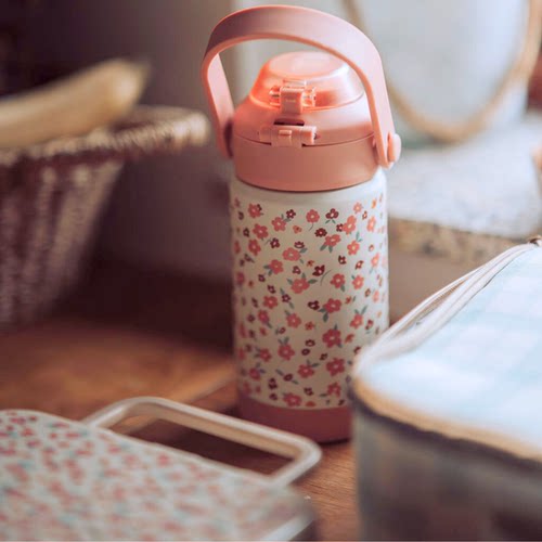 2025新款丹麦Grech&Co儿童保温杯不锈钢直饮吸管两用印花亲子水杯