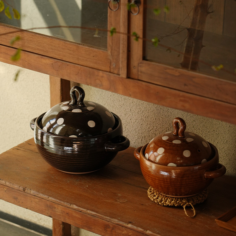 万土烧圆耳复古波点土锅家用燃气灶煲汤砂锅耐高温汤煲炖锅陶土锅,厨房/烹饪用具,砂锅/石锅,淘宝优惠券,粉丝福利购,淘宝优惠卷