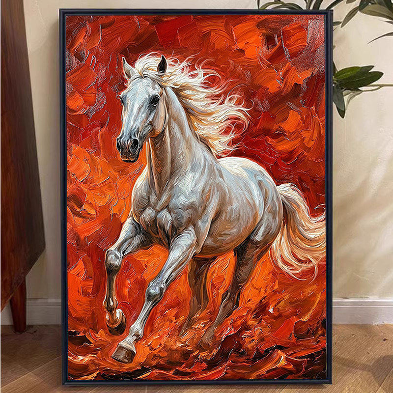 马年骏马图钻石画手工diy贴钻画高级感现代感十字绣玄关客厅装饰,居家布艺,钻石绣,淘宝优惠券,粉丝福利购,淘宝优惠卷