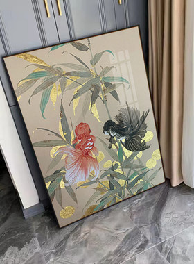 竹子小金鱼钻石画2025新款客厅高级感吉祥富贵好寓意十字绣带框5d