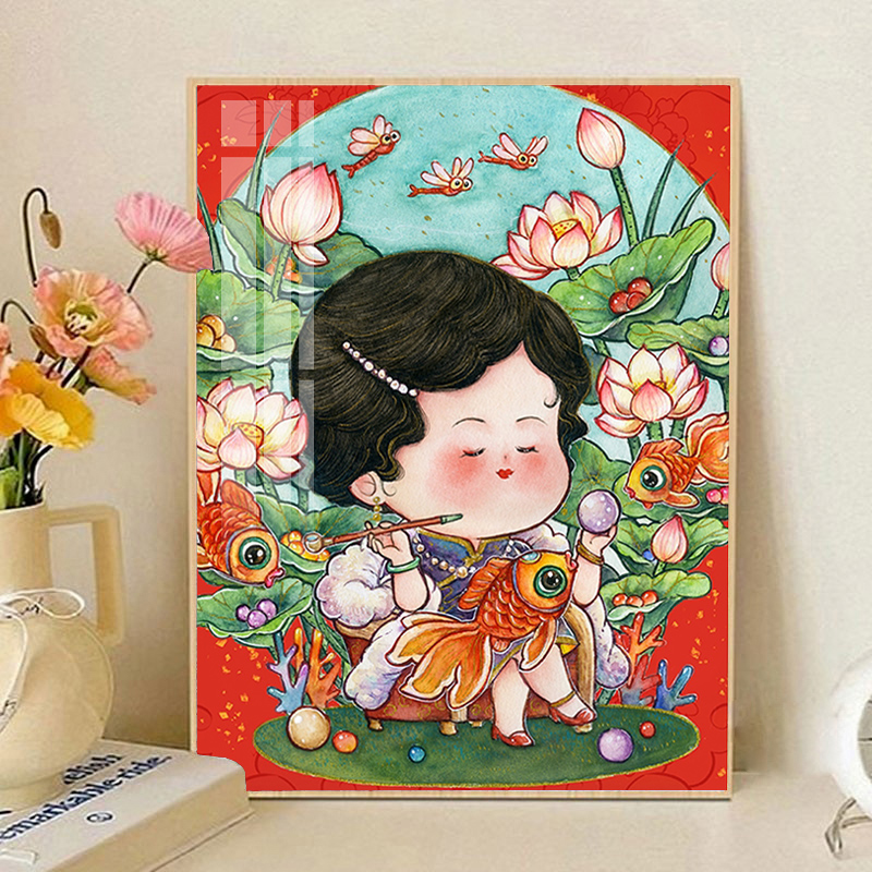 军阀太太版杨贵妃钻石画小件喜庆新中式高颜值手工diy钻石画贴画
