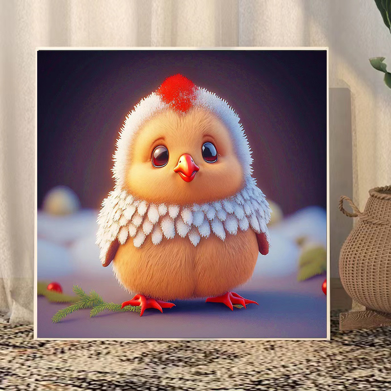 萌宠小鸡可爱卡通钻石画儿童卧室摆画生肖十字绣手工diy钻石画新