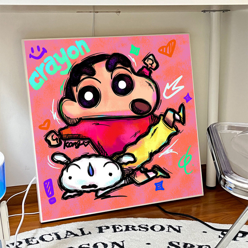 卡通蜡笔小新钻石画新款儿童学生手工diy砖石贴画十字绣水钻带框