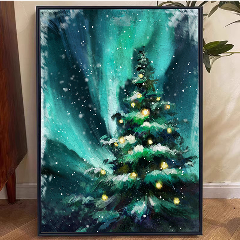 极光圣诞树钻石画手工diy十字绣